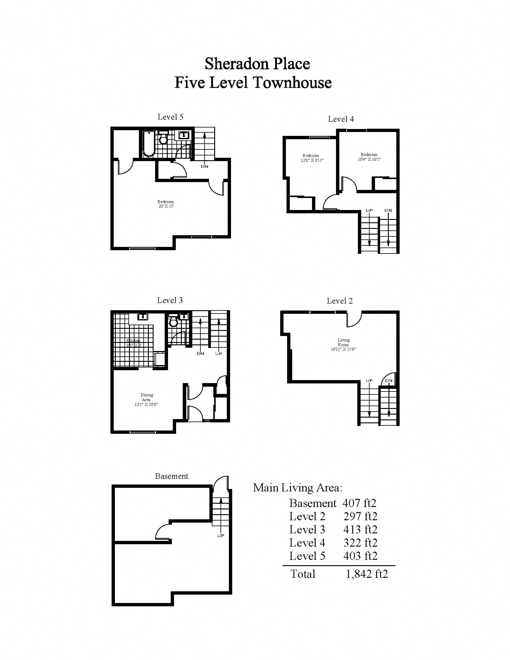 Floor plan for 3 beds, 1.5 baths, 1973 sqft
